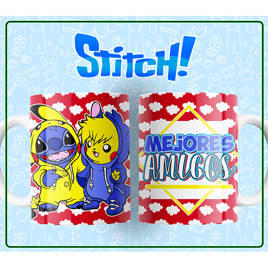 10 Plantillas de Diseño Tazas Stitch Mejores Amigos Archivos Editables PSD
