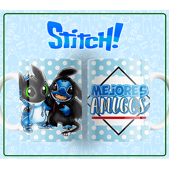10 Plantillas de Diseño Tazas Stitch Mejores Amigos Archivos Editables PSD