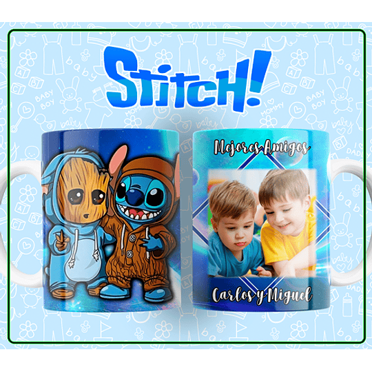 10 Plantillas de Diseño Tazas Stitch Mejores Amigos Archivos Editables PSD