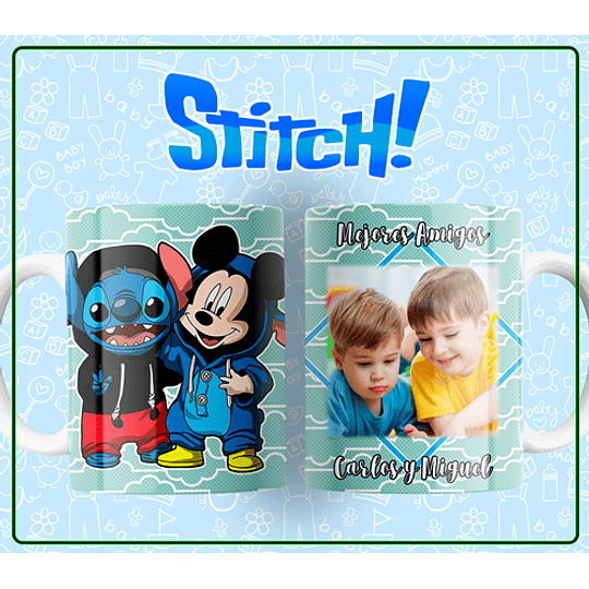 10 Plantillas de Diseño Tazas Stitch Mejores Amigos Archivos Editables PSD