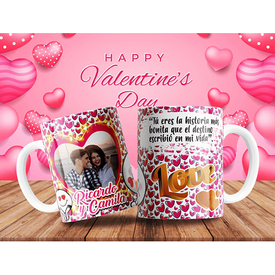 7 Plantillas de Diseño Tazas Love San Valentín Archivos Editables PSD