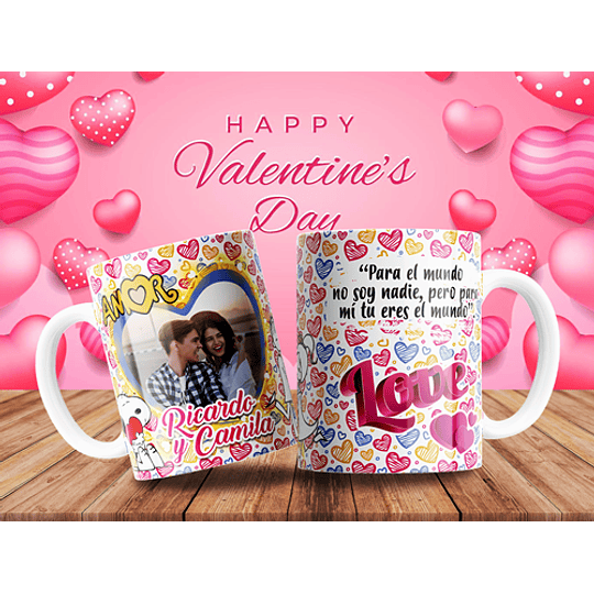 7 Plantillas de Diseño Tazas Love San Valentín Archivos Editables PSD