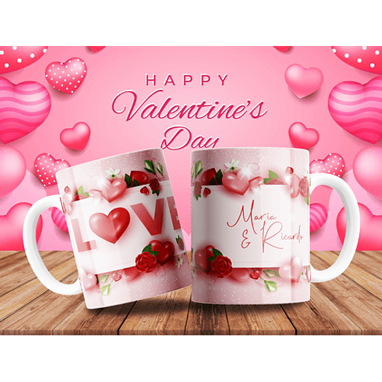 7 Plantillas de Diseño Tazas Love San Valentín Archivos Editables PSD