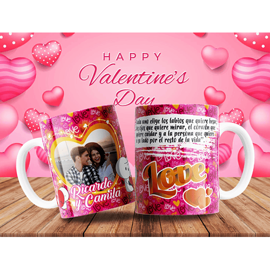 7 Plantillas de Diseño Tazas Love San Valentín Archivos Editables PSD