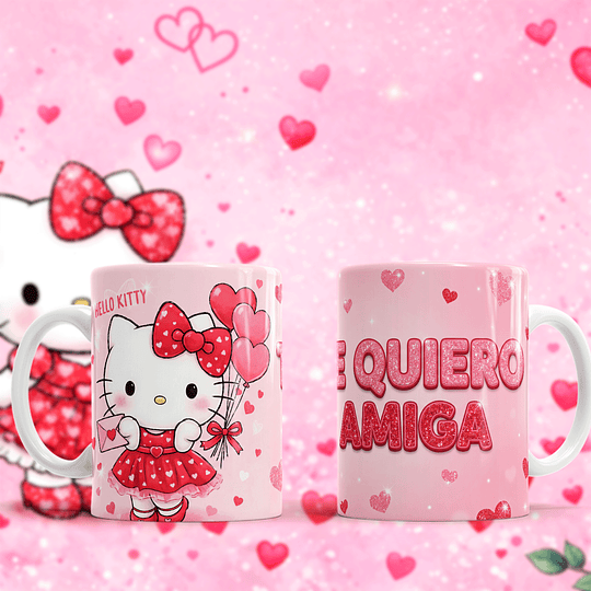 7 Plantillas de Diseño Tazas Hello Kitty San Valentín Archivos PNG