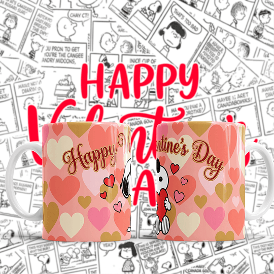 9 Plantillas de Diseño Tazas Snoopy San Valentín Archivos PNG