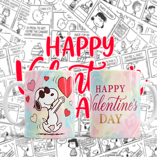 9 Plantillas de Diseño Tazas Snoopy San Valentín Archivos PNG