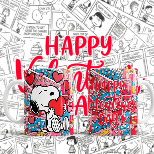9 Plantillas de Diseño Tazas Snoopy San Valentín Archivos PNG