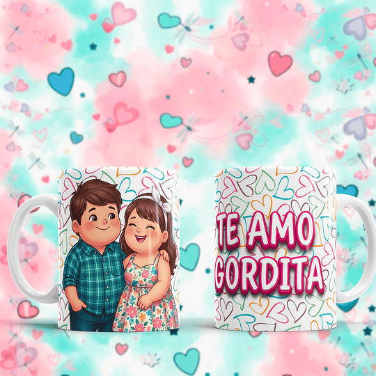 10 Plantillas de Diseño Tazas Mi Gordita(o) San Valentín Archivos PNG