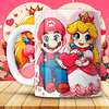 12 Plantillas de Diseño Tazas Super Mario San Valentín Archivos JPG