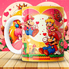 12 Plantillas de Diseño Tazas Super Mario San Valentín Archivos JPG