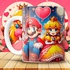 12 Plantillas de Diseño Tazas Super Mario San Valentín Archivos JPG