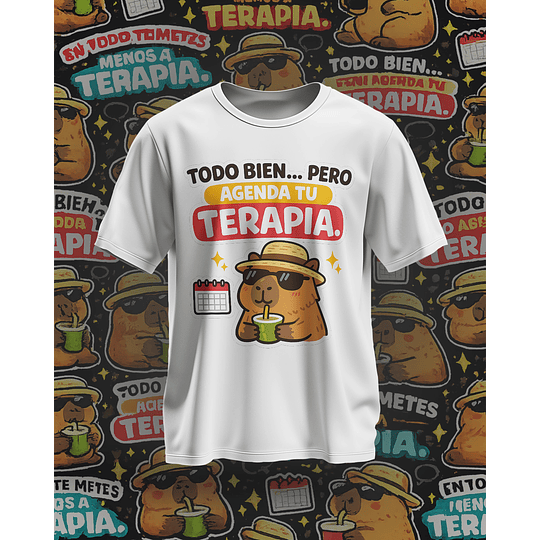 10 Plantillas de Diseño Camiseta Poleras Capy Terapia Archivos PNG