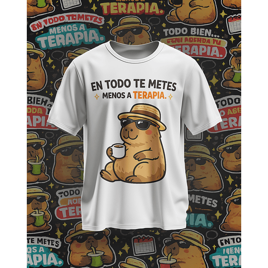 10 Plantillas de Diseño Camiseta Poleras Capy Terapia Archivos PNG