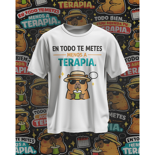 10 Plantillas de Diseño Camiseta Poleras Capy Terapia Archivos PNG