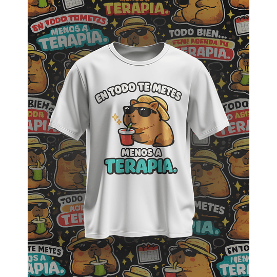 10 Plantillas de Diseño Camiseta Poleras Capy Terapia Archivos PNG