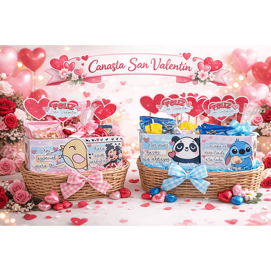 Plantillas de Diseño Canastas con Banner San Valentín Archivos PDF