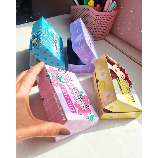 6 Plantillas de Diseño Bomboneras N°3 Día de la Mujer Archivos PDF