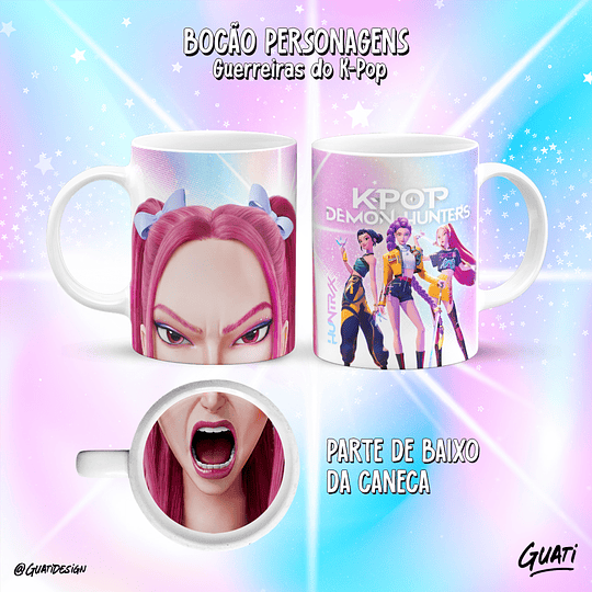 10 Plantillas de Diseño Tazas Boca Guerreras K-pop Archivos PNG