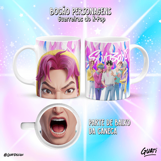 10 Plantillas de Diseño Tazas Boca Guerreras K-pop Archivos PNG