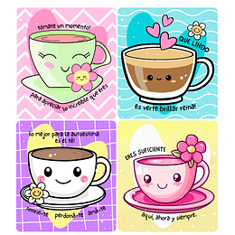 4 Plantillas de Diseño Tarjetas Tazitas de Té Día de la Mujer Archivos PDF