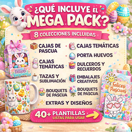 Mega Pack de Pascua – Plantillas para Cajas, Dulceros y Sublimación
