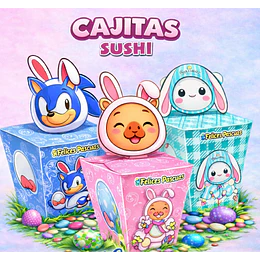 Plantillas de Diseño Cajitas Sushi 2 Hojas Pascua Archivos PDF
