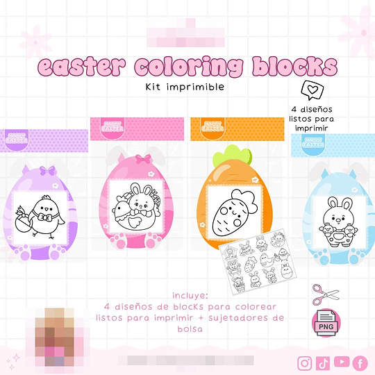 Plantillas de Diseño Coloring Blocks Pascua Archivos PNG