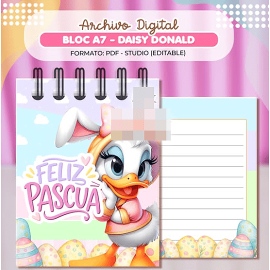 Plantillas de Diseño Pack Bloc Mickey Minnie Daisy Donald A7 Pascua Archivos PDF