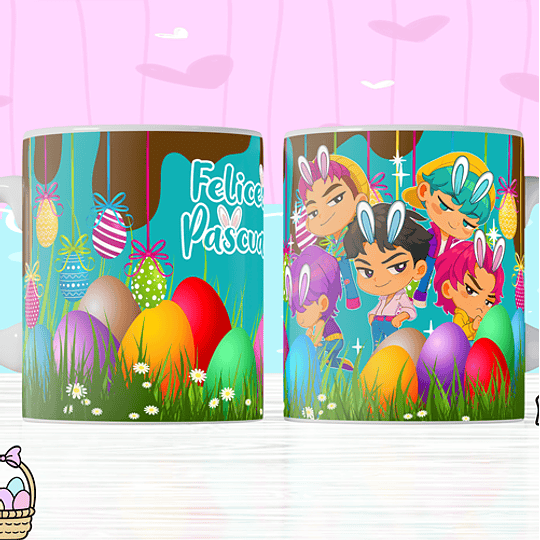 8 Plantillas de Diseño Tazas Pascua Archivos PNG