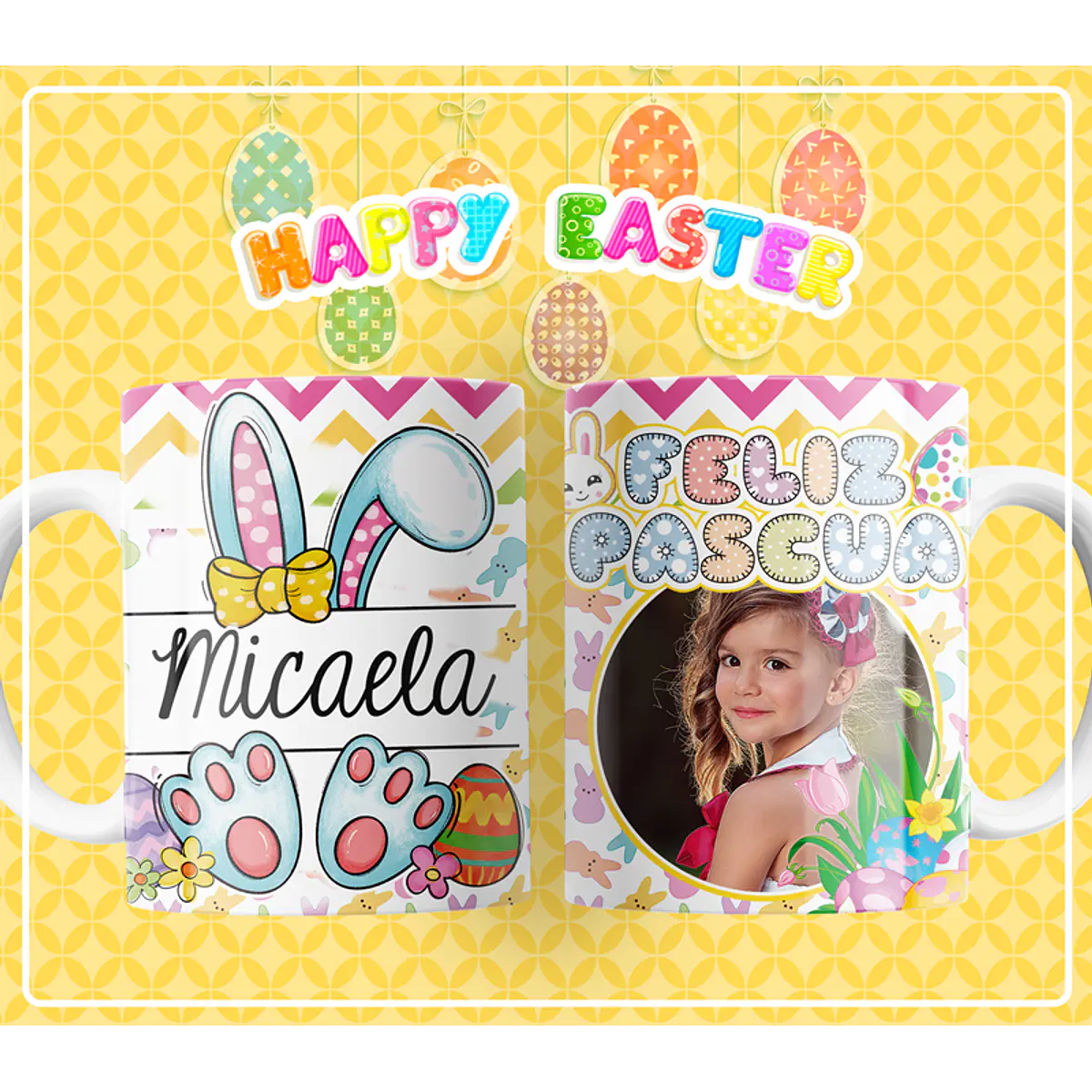 Plantillas de Diseño Taza con Foto Pascua Archivos PSD