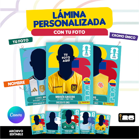 Lámina Personalizada Copa del Mundo 2026 Ecuador - Archivo Digital para Imprimir
