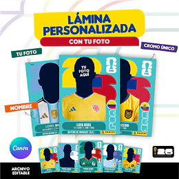 Figurita Personalizada Copa del Mundo 2026 Colombia - Archivo Digital para Imprimir