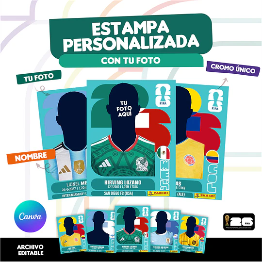Estampa Personalizada Copa del Mundo 2026 México - Archivo Digital para Imprimir