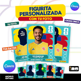Figurita Personalizada Copa del Mundo 2026 Colombia - Archivo Digital para Imprimir