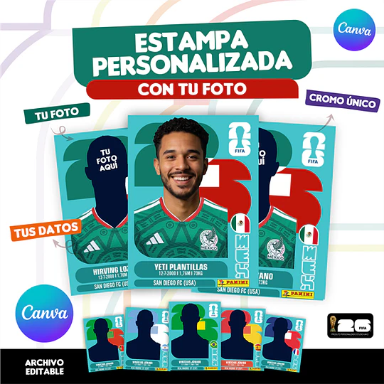 Estampa Personalizada Copa del Mundo 2026 México - Archivo Digital para Imprimir