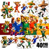 Pack Diseños Mascotas Mundial 2026 México PNG sin Fondo