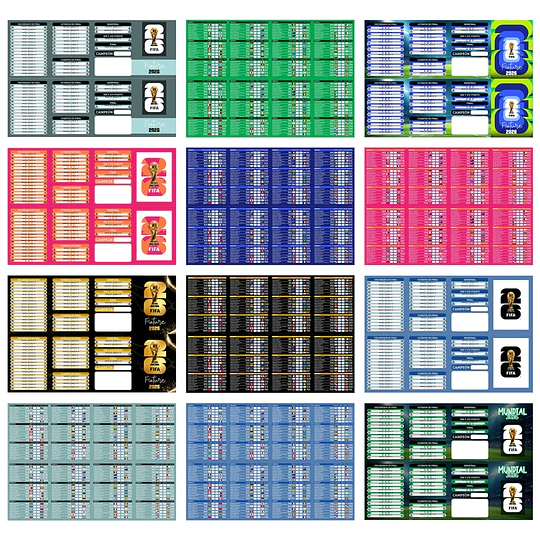 Plantillas de Diseño Calendarios Fixture Mundial 2026 Archivos PNG y PDF