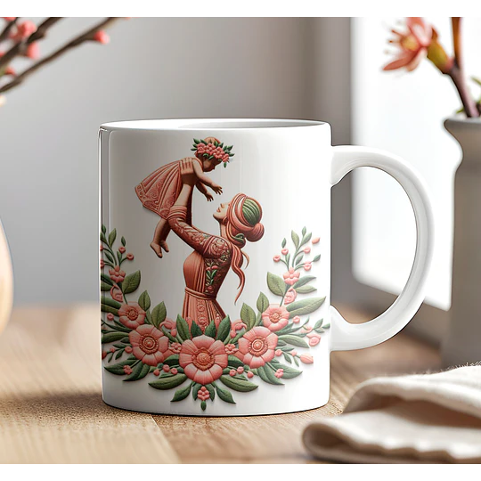 Plantillas de Diseño Tazas 3D Día de la Madre Archivos PNG
