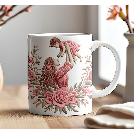 Plantillas de Diseño Tazas 3D Día de la Madre Archivos PNG