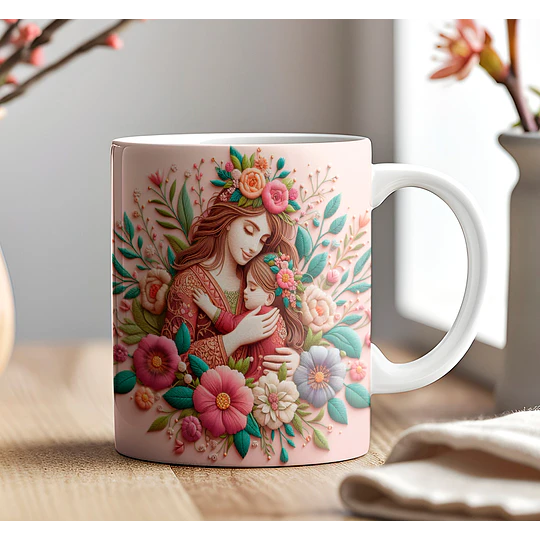 Plantillas de Diseño Tazas 3D Día de la Madre Archivos PNG