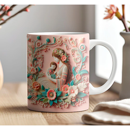 Plantillas de Diseño Tazas 3D Día de la Madre Archivos PNG