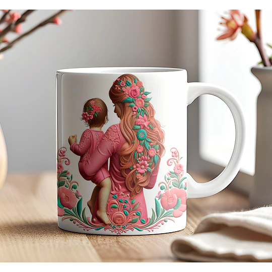 Plantillas de Diseño Tazas 3D Día de la Madre Archivos PNG