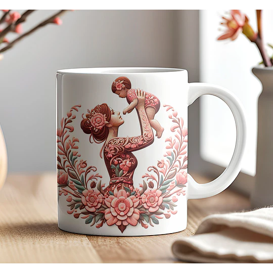 Plantillas de Diseño Tazas 3D Día de la Madre Archivos PNG