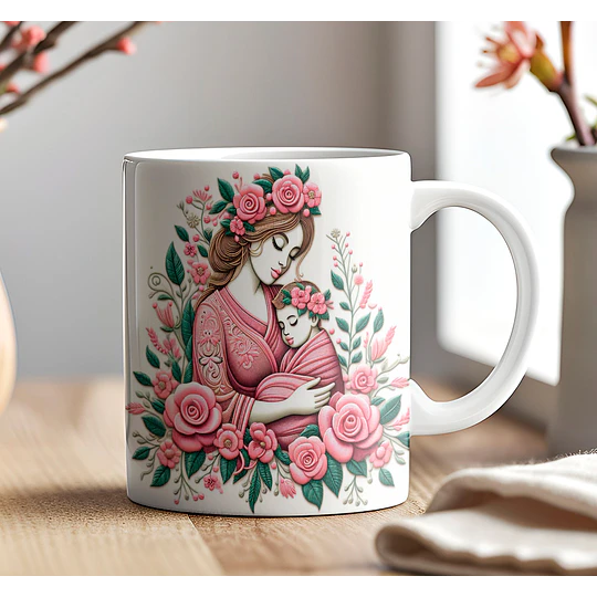 Plantillas de Diseño Tazas 3D Día de la Madre Archivos PNG