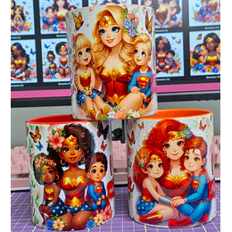 Plantillas de Diseños Tazas Mamá Mujer Maravilla Archivos PNG