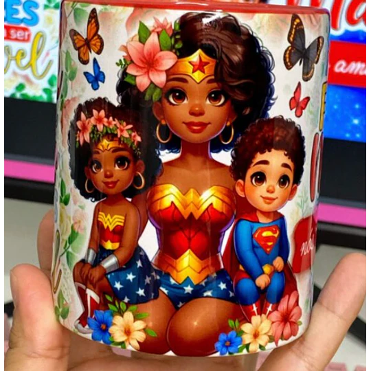 Plantillas de Diseños Tazas Mamá Mujer Maravilla Archivos PNG