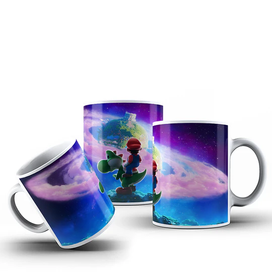 5 Plantillas de Diseño Tazas Mario Bros Galaxy Archivos PNG