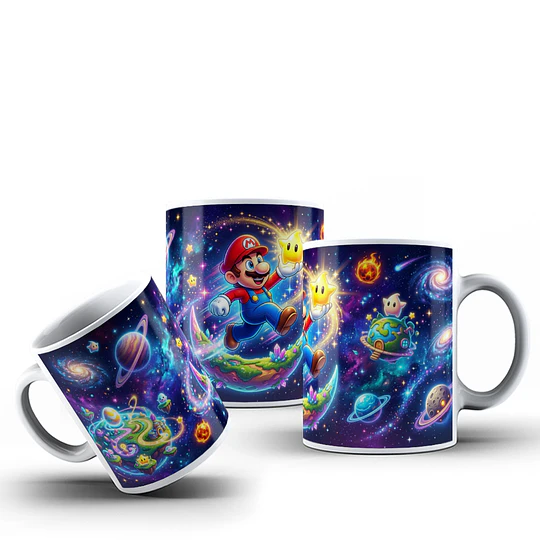 10 Plantillas de Diseño Tazas Mario Galaxy Archivos PNG