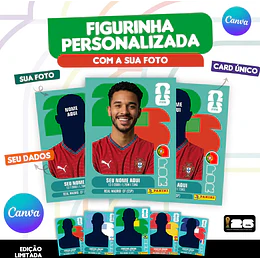 Figurita Personalizada Copa del Mundo 2026 Portugal - Archivo Digital para Imprimir 